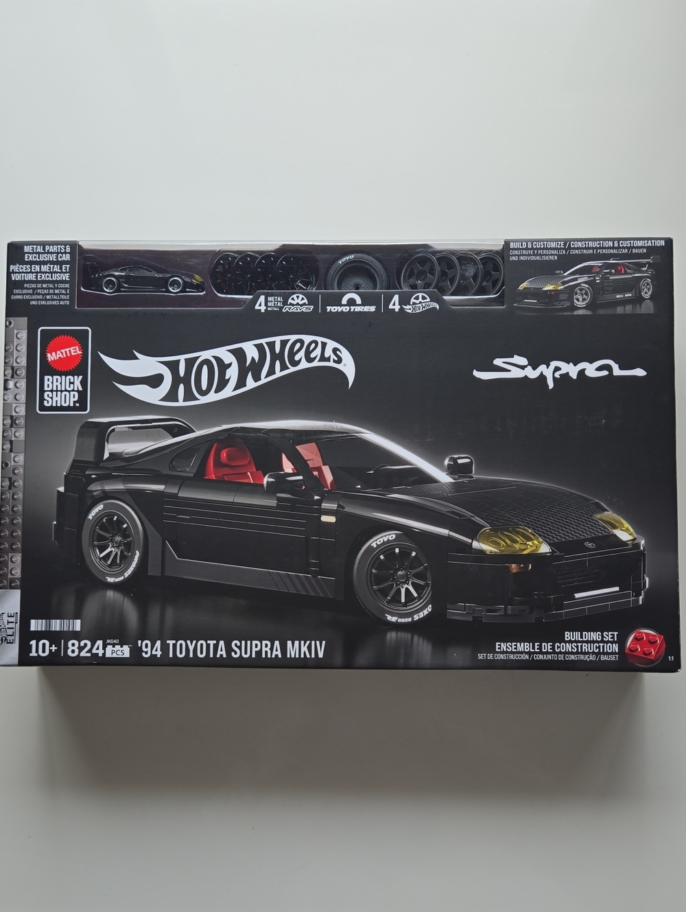 Hot Wheels Mattel Brick Shop '94 Toyota Supra MKIV Building Set - Black